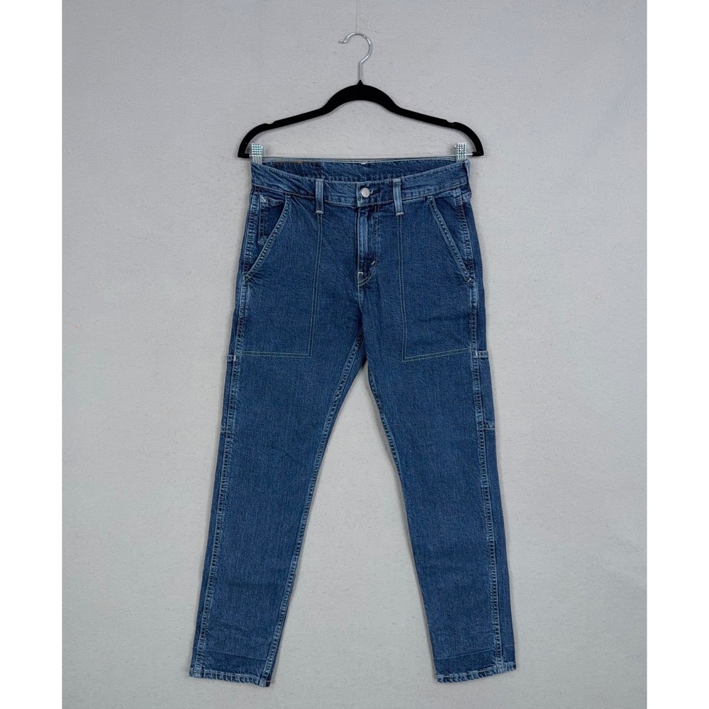 Levis Jeans Womens 29 Blue  502 Hi-Ball Carpenter Tapered Workwear Denim